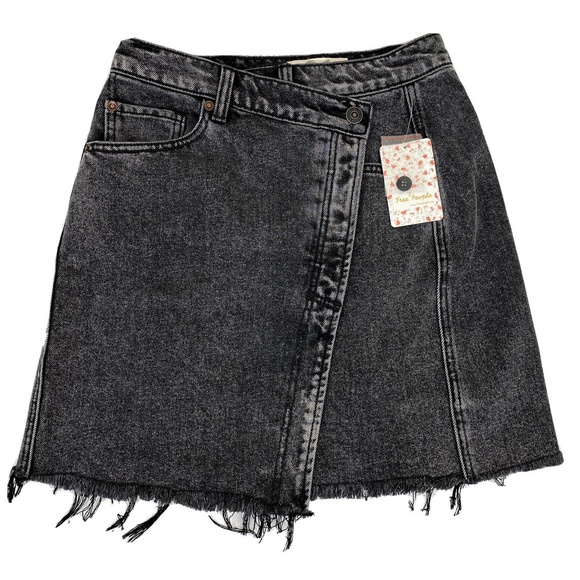 Free People Dresses & Skirts - Free People Parker Denim Black Wrap Skirt